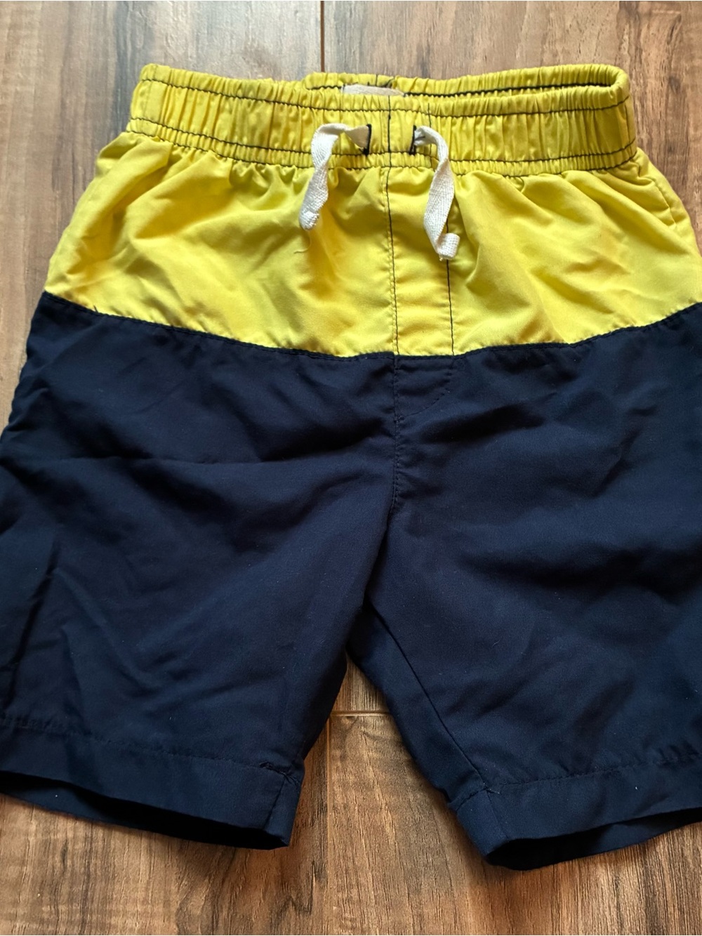 Colorblock Yellow and Navy Swim Shorts